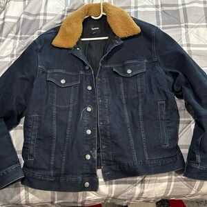 Denim Jacket with Removable Sherpa Collar